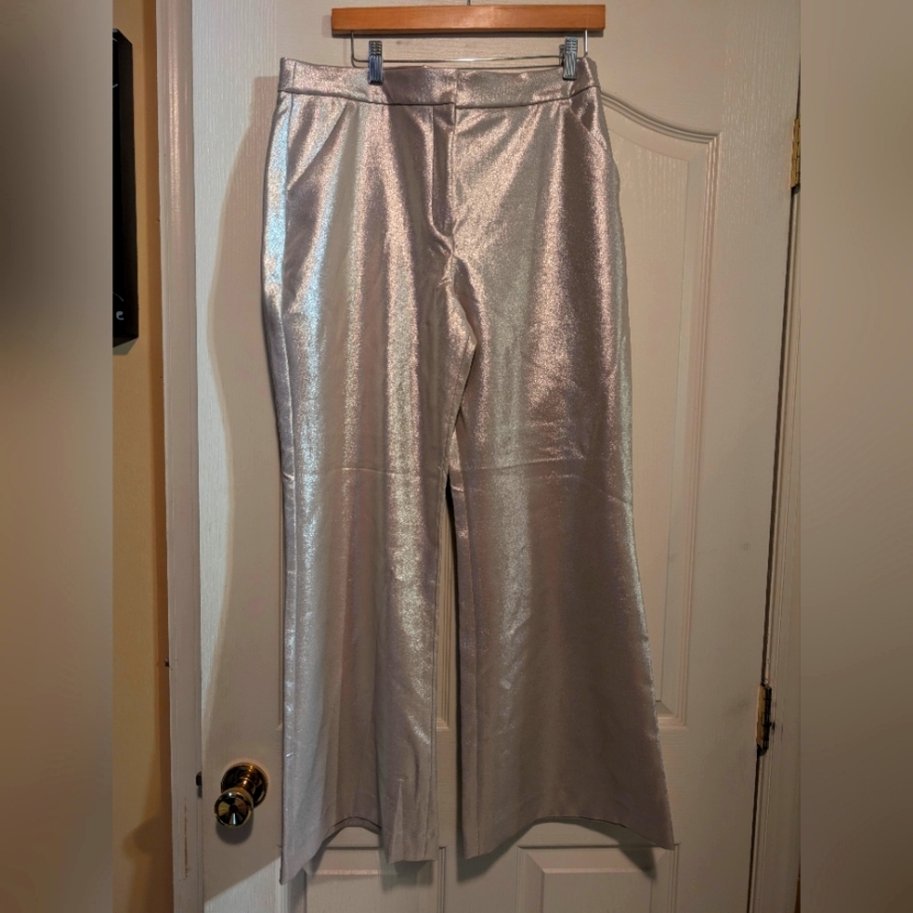 Metallic Gold High Rise  Women's Trousers